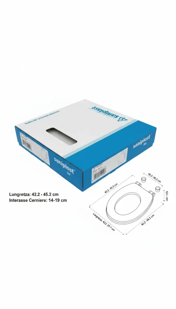 Saniplast - Sedile WC Termoindurente Bianco - Resistente e Facile da Installare