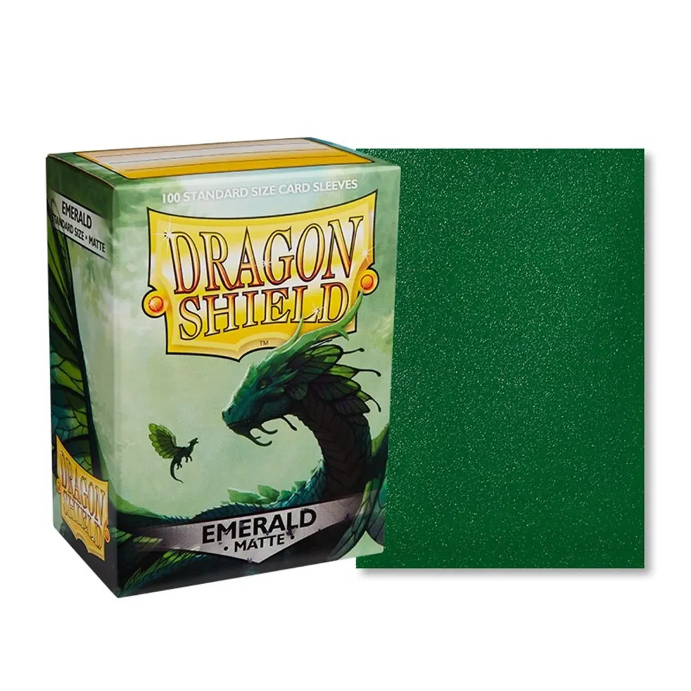 100 Bustine protettive Emerald Matte Sleeves DRAGON SHIELD Standard Size 66,5 x 92,5 mm Verde Smeraldo