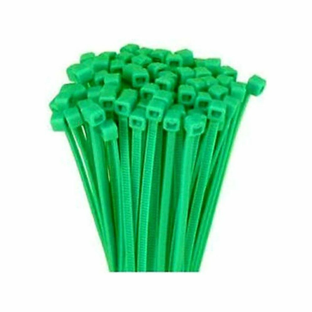 100 FASCETTE AUTOSERRANTI NYLON VERDI MM.4, 8 x 300 CABLAGGIO CAVI FERR 252898