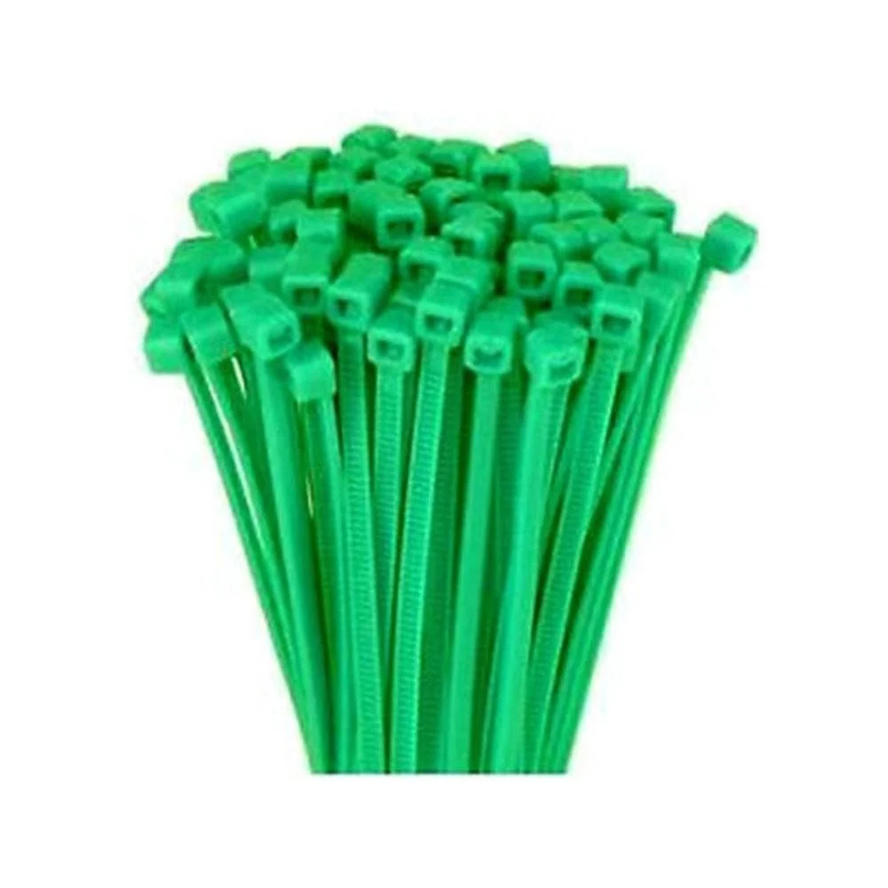 100 FASCETTE AUTOSERRANTI NYLON VERDI MM.4, 8 x 300 CABLAGGIO CAVI FERR 252898