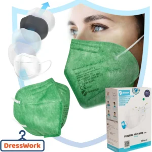 100x Mascherine FFP2 Verdi CE1463 Mascherina FFP2 Prodotta Europa 5 strati Virshields Certificata colore Verde € 0,59 cad...