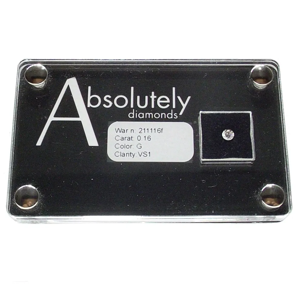 Absolutely Diamonds diamante blister taglio brillante 0,16 carati colore G purezza VS1