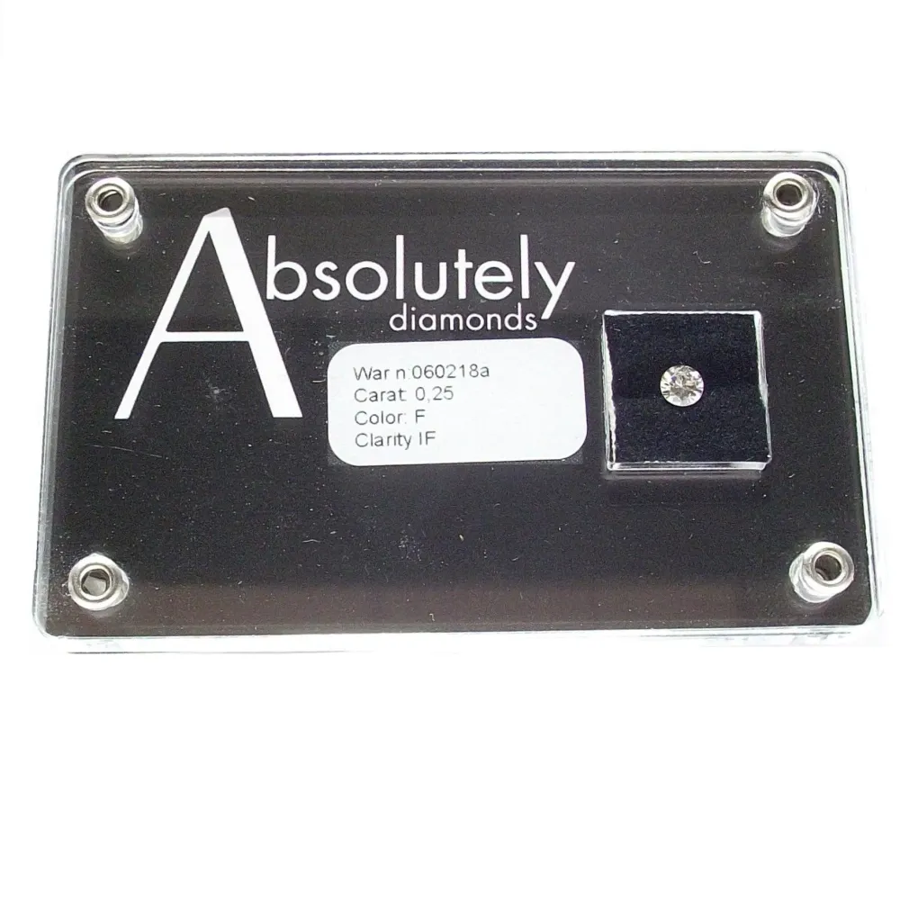 Absolutely Diamonds diamante blister taglio brillante 0,25 carati colore F purezza IF