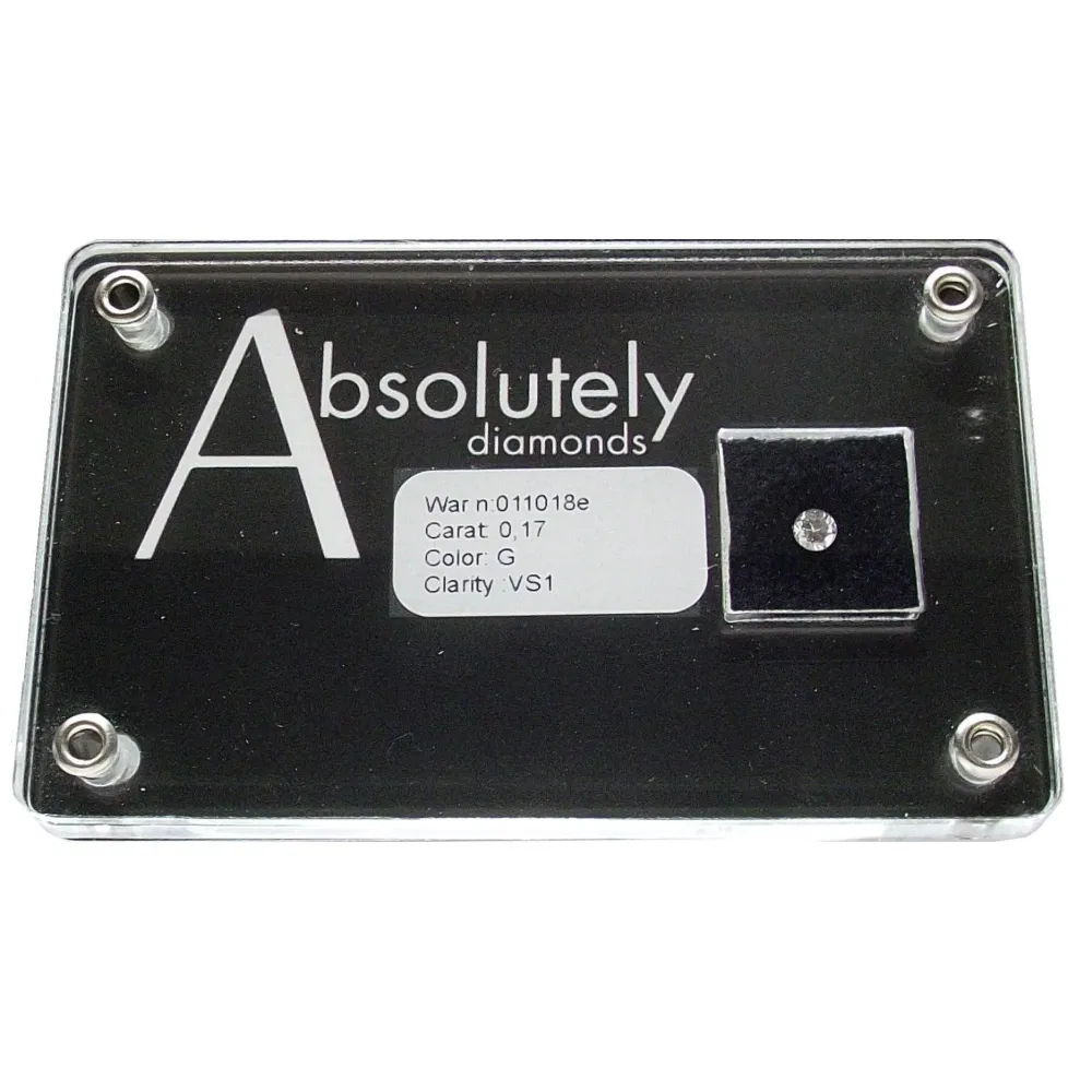 Absolutely Diamonds diamante blister taglio brillante 0,17 carati colore G purezza VS1