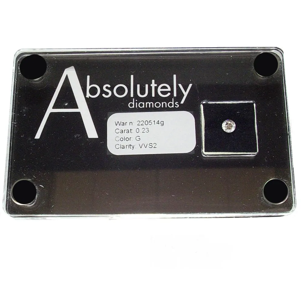Absolutely Diamonds diamante blister taglio brillante 0,23 carati colore G purezza VVS2