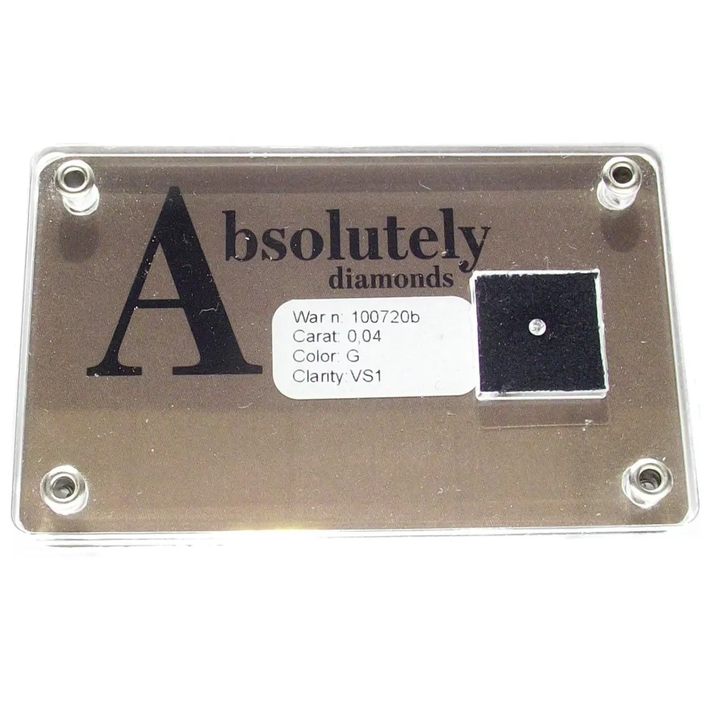 Absolutely Diamonds diamante blister taglio brillante 0,04 carati colore G purezza VS1