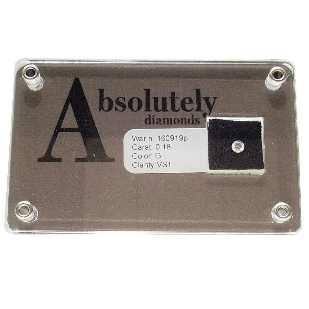 Absolutely Diamonds diamante blister taglio brillante 0,18 carati colore G purezza VS1