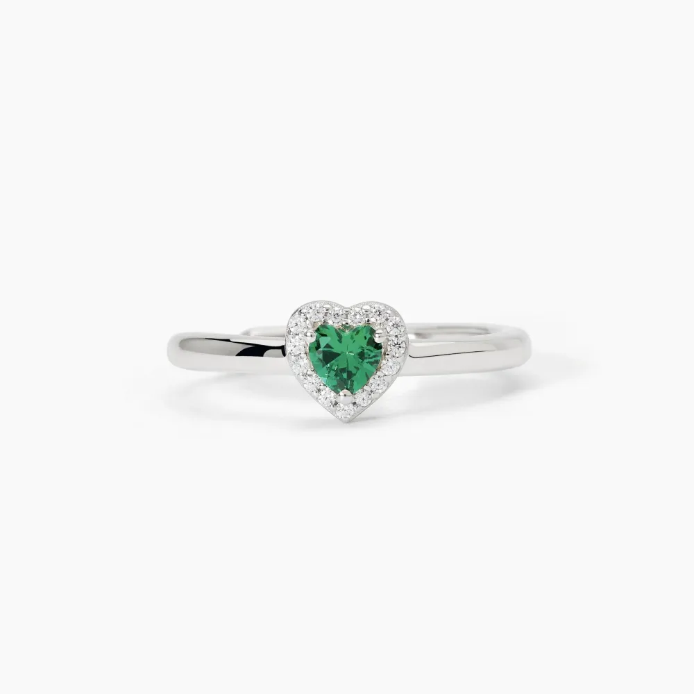 Anello argento con smeraldo sintetico LOVE AFFAIR MABINA 523382