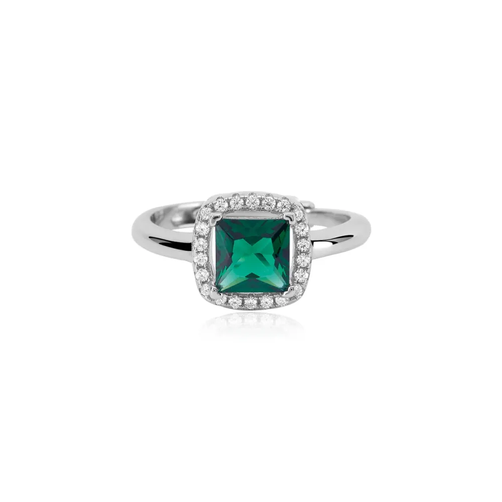 ANELLO CON SMERALDO SINTETICO MABINA 523213