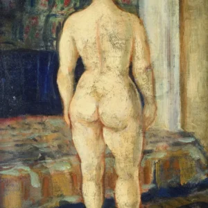 Antico Dipinto di Nudo di Donna dai Capelli Rossi | prima metà '900