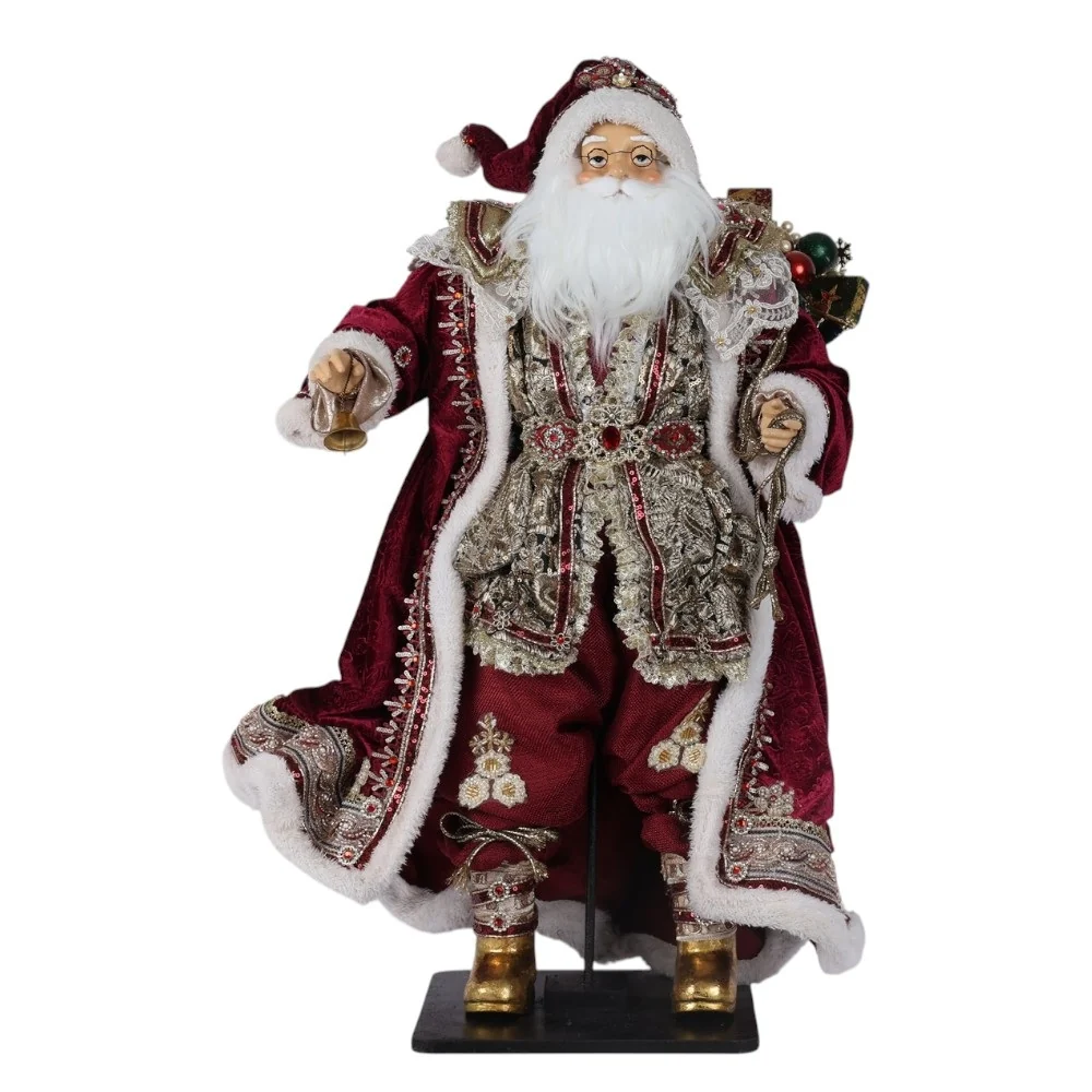 Babbo Natale "Incanto Reale" Fiori di Lena h.64 cm.