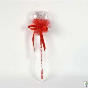 Bacchetta Luminosa 10 Led Rossi Con Cuore Fiocco Perfetto Per Decorare Regalare