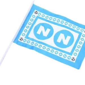 Bandiera Napoli Asta 31x50 Cm Calcio Tifosi Azzurri Partenopei Scudetto Campione