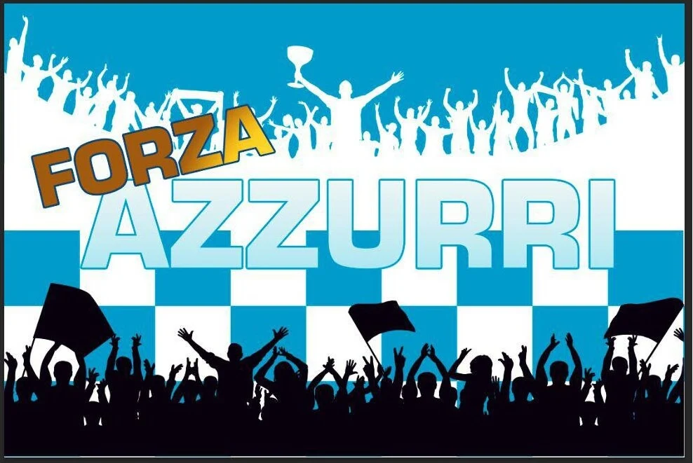 Bandiera Napoli Forza Azzurri Festa Terzo Scudetto Azzurro Campione D'italia