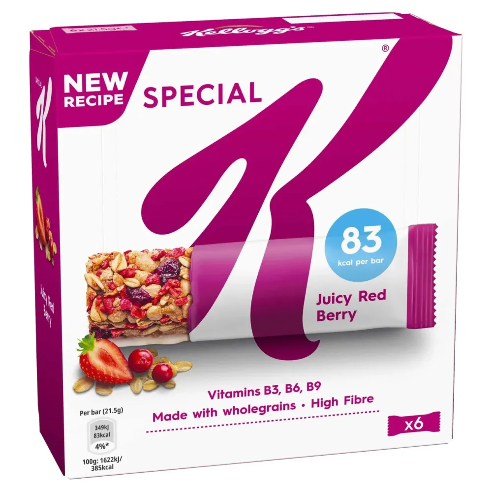 Barrette di cereali ai frutti rossi Special K di Kellogg's 6 per confezione