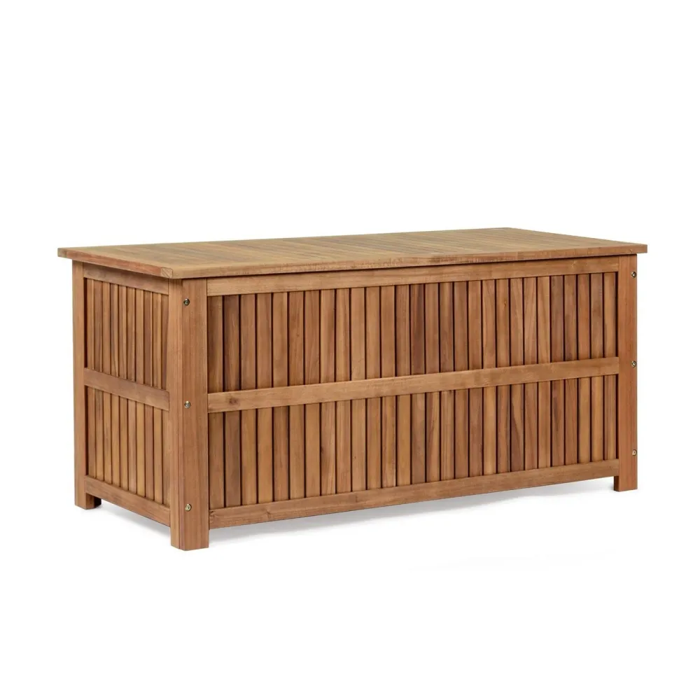 Baule contenitore "Noemi" porta cuscini legno di acacia con finitura ad olio da 130 cm