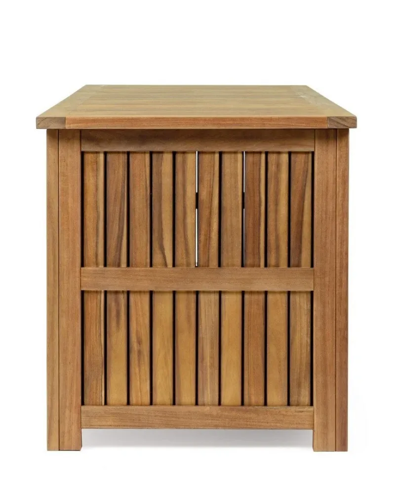Baule contenitore "Noemi" porta cuscini legno di acacia con finitura ad olio da 130 cm