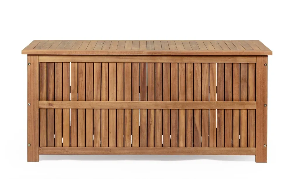 Baule contenitore "Noemi" porta cuscini legno di acacia con finitura ad olio da 130 cm