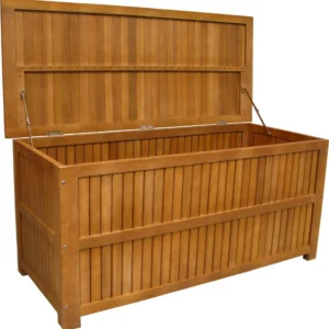 baule porta cuscini da giardino legno massiccio di acacia 130x55 Marrone Milani Home