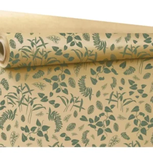 Bobina ecru con decorazioni verdi misura 40x0,79m