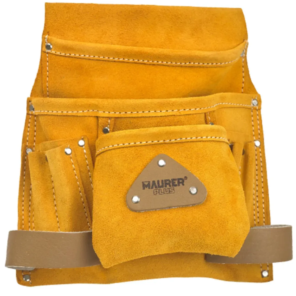 Borsa Porta Attrezzi Crosta Scamosciata 3 Tasche2 Asole Per Martello