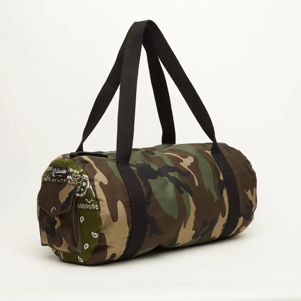 BORSONE MILITARE CON INSERTI BANDANA VERDI | STOFFA |