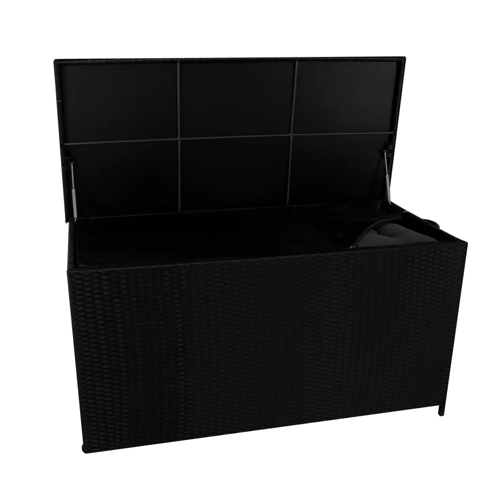 Box Contenitore Rattan 700L per Cuscini - Nero