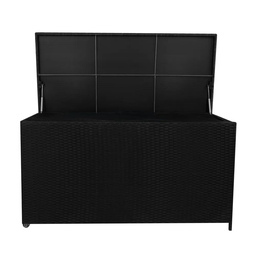 Box Contenitore Rattan 700L per Cuscini - Nero