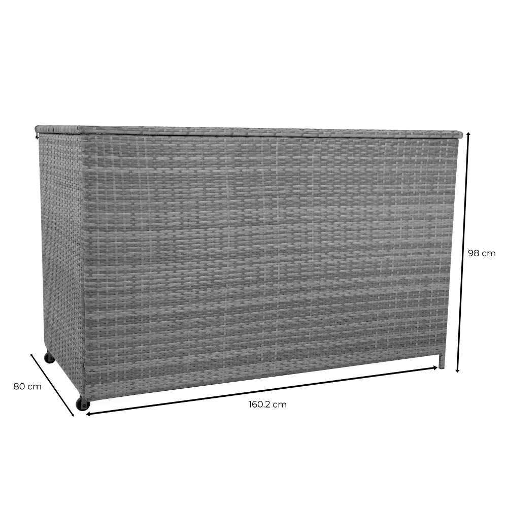 Box Contenitore Rattan 996L per Cuscini - Grigio