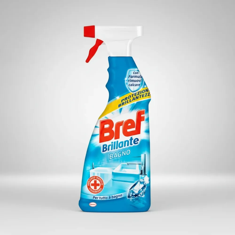 Bref Brillante Spray Bagno 750ml | Anticalcare Potente e Lucidante | Rimuove Calcio e Macchie Ostinate | Lucentezza Senza...