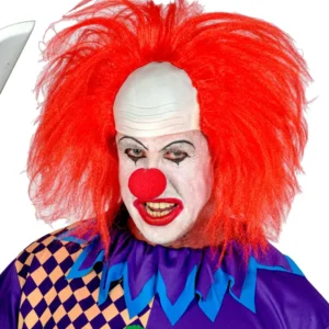 CALOTTA CLOWN CON CAPELLI ROSSI