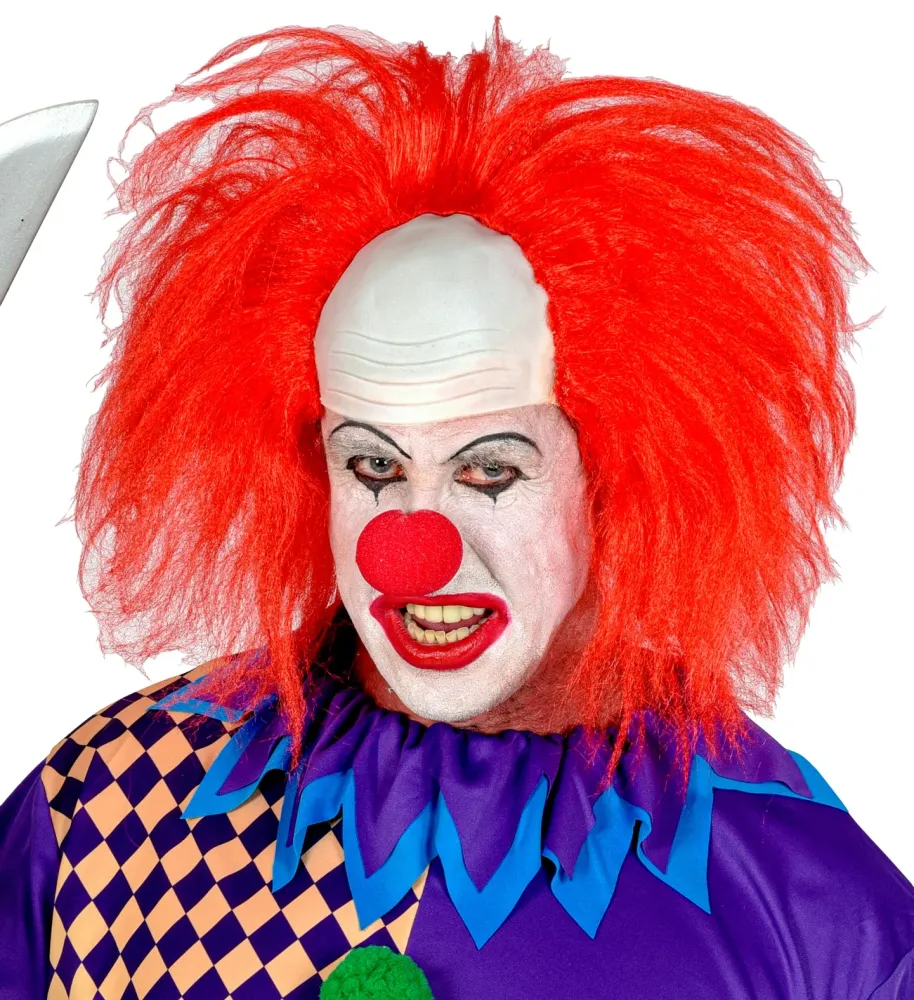 CALOTTA CLOWN CON CAPELLI ROSSI