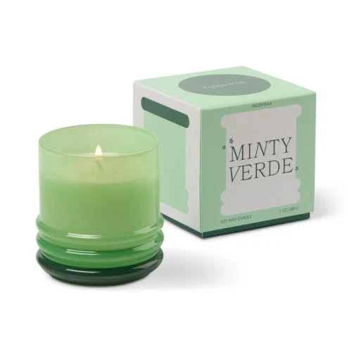 Candela impilabile vetro da 198 g (7 oz) verde brillante e verde scuro - Verde menta