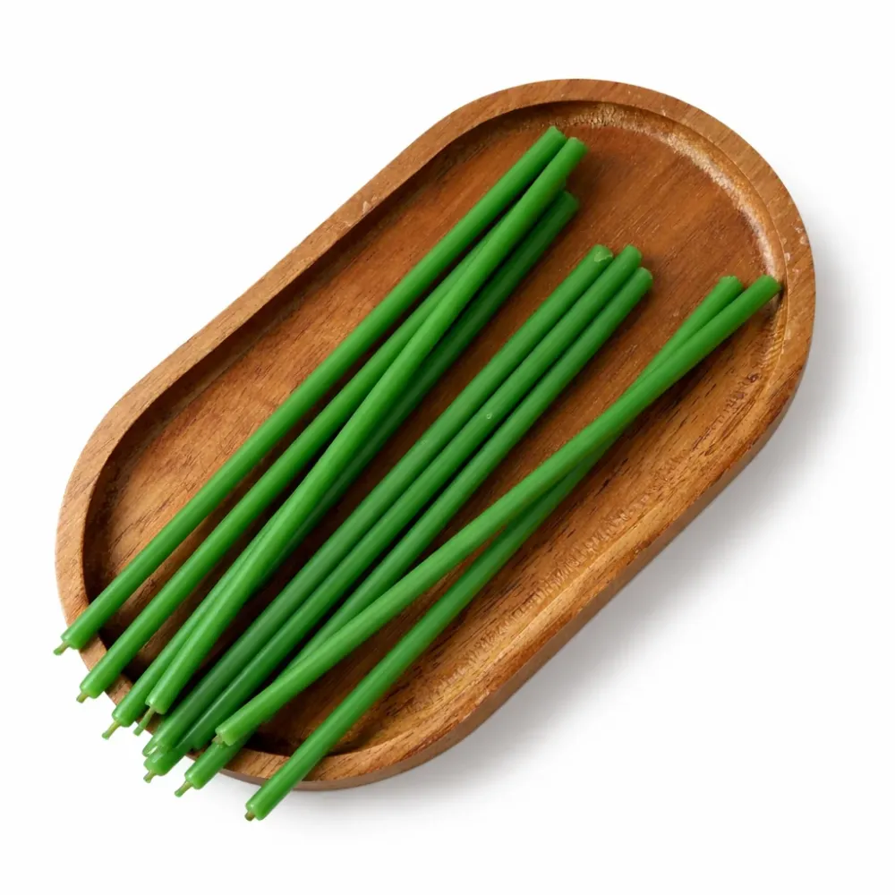 Candele Sottili Verdi Cera d’Api Naturale | Rituali, Meditazione e Altare | 16 cm | Ø 5 mm | Durata 40 min | 50 Pezzi | Ca...