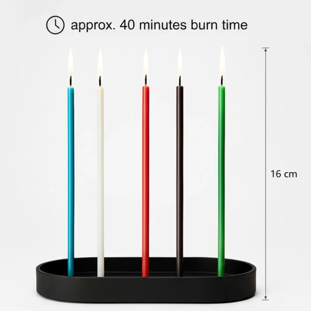 Candele Sottili Verdi Cera d’Api Naturale | Rituali, Meditazione e Altare | 16 cm | Ø 5 mm | Durata 40 min | 50 Pezzi | Ca...