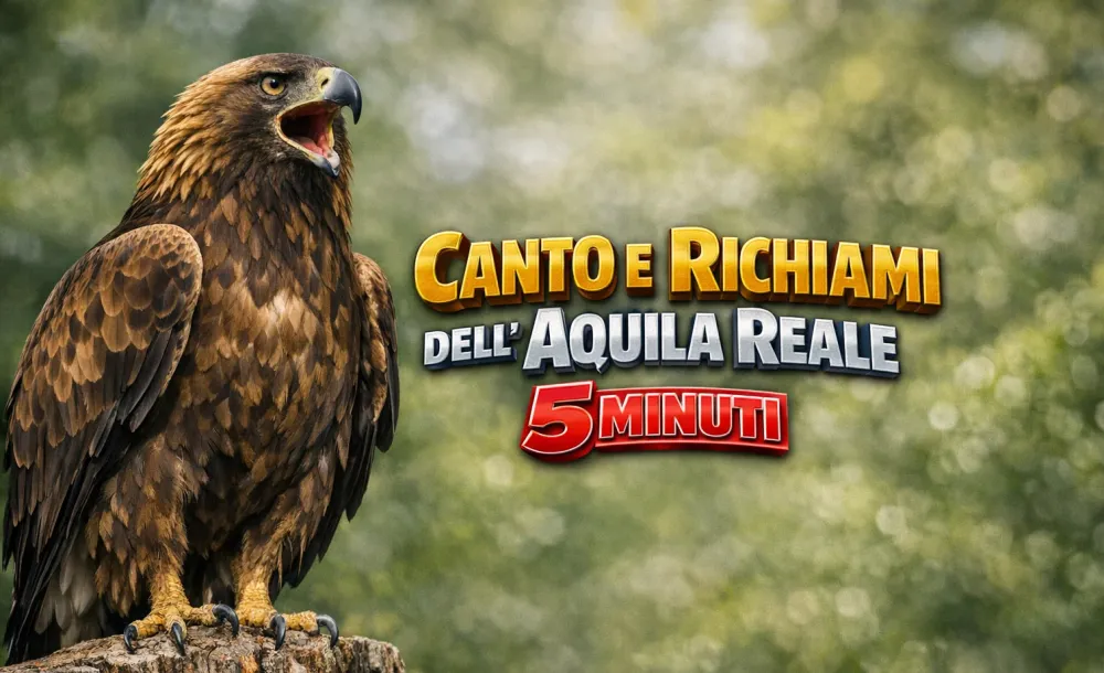 CANTO DELL'AQUILA REALE VERSO RICHIAMO DOLCE ARMONIOSO MISTERIOSO EUROPEA E VARI RICHIAMI CON SOTTOFONDO ALTRI UCCELLI FOR...