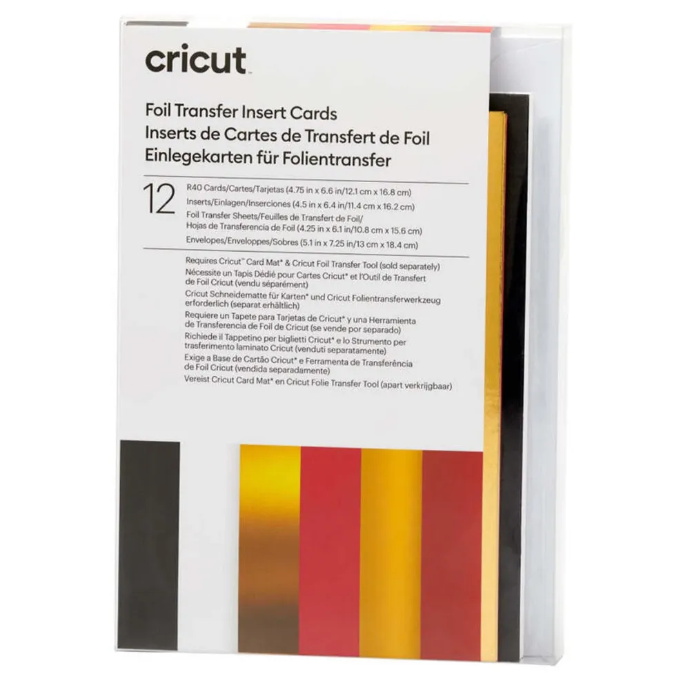 Carte con inserto Cricut R40 - 12 pezzi - Scala reale con trasferimento foglio