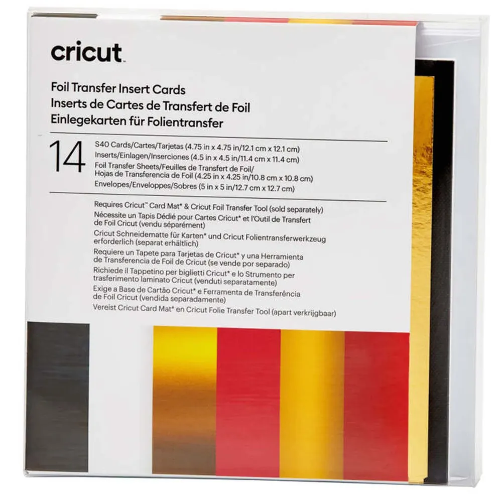 Carte con inserto Cricut S40 - 14 pezzi - Scala reale con trasferimento foglio