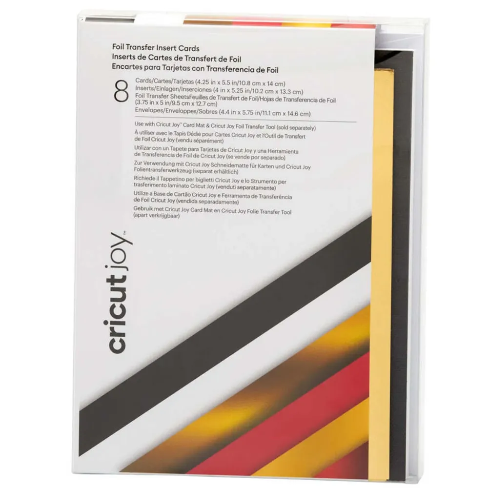 Carte da inserto Cricut Joy R20 - Confezione da 8 - Scala reale con trasferimento lamina