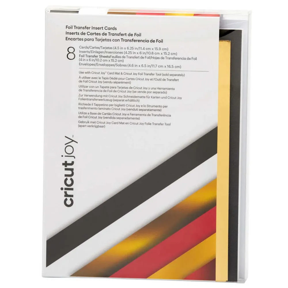 Carte da inserto Cricut Joy R30 - Confezione da 8 - Scala reale con trasferimento lamina