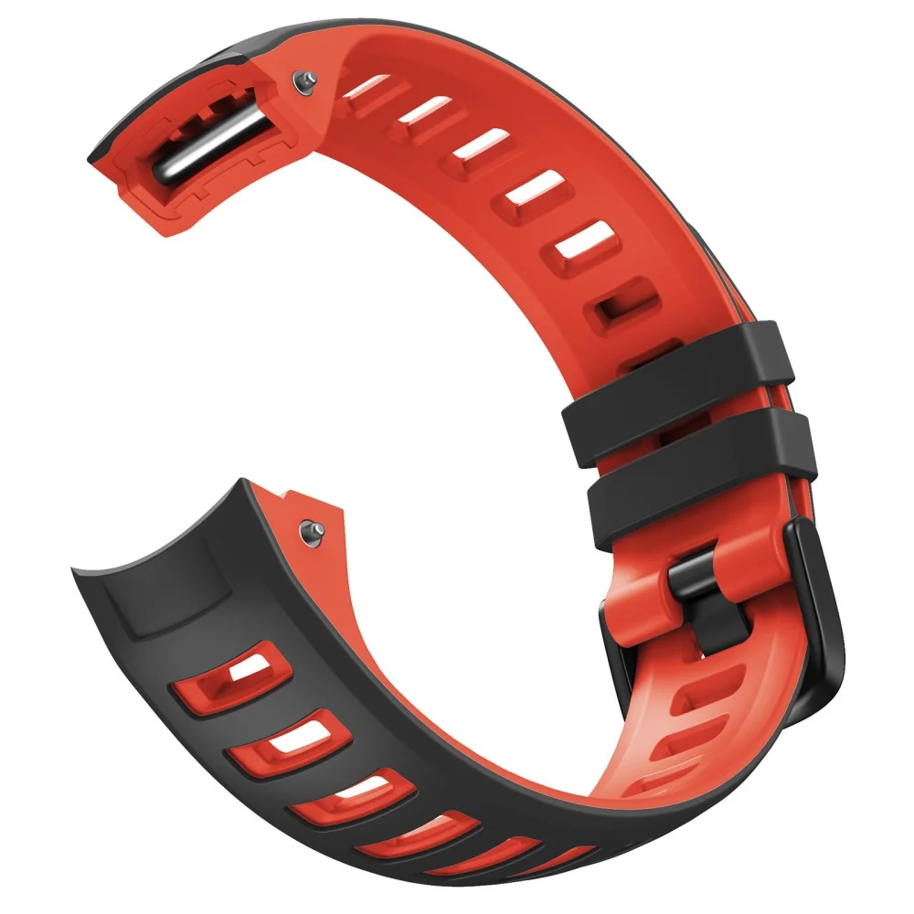 Cinturino silicone Garmin Instinct / Esports / Solar / Tide / Tactical Dual Color Smartwatch - Nero / Rosso Brillante
