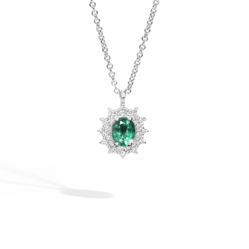 Collana Recarlo con Smeraldo e Diamanti P77CC001/SM