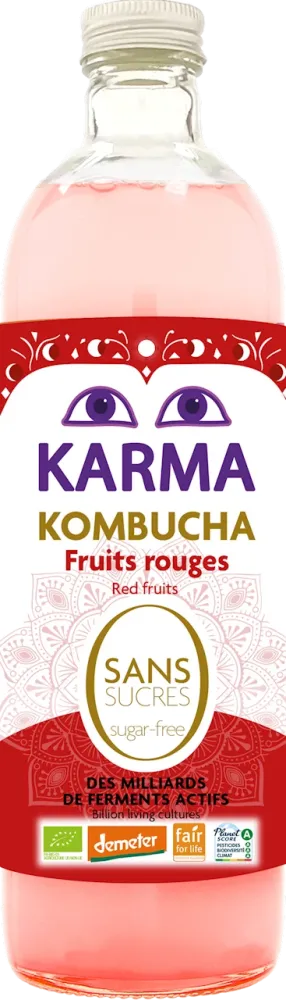 COMBUCHA AI FRUTTI ROSSI SENZA ZUCCHERO FAIR LIFE DEMETER BIO 750 ml - COMBUCHA KARMA