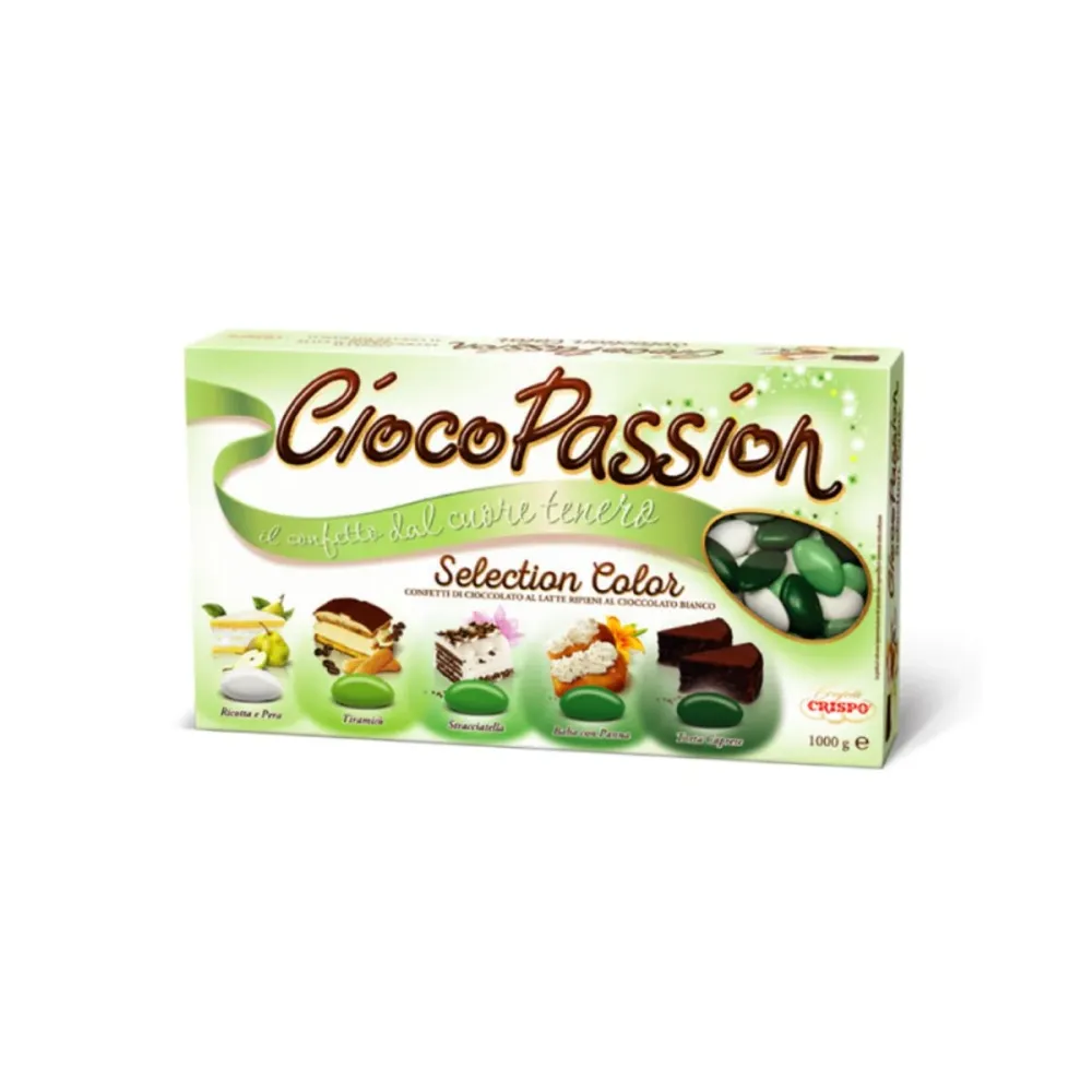 Confetti Crispo CiocoPassion - Confetti di Cioccolato latte Selection Color Verdi - 1Kg