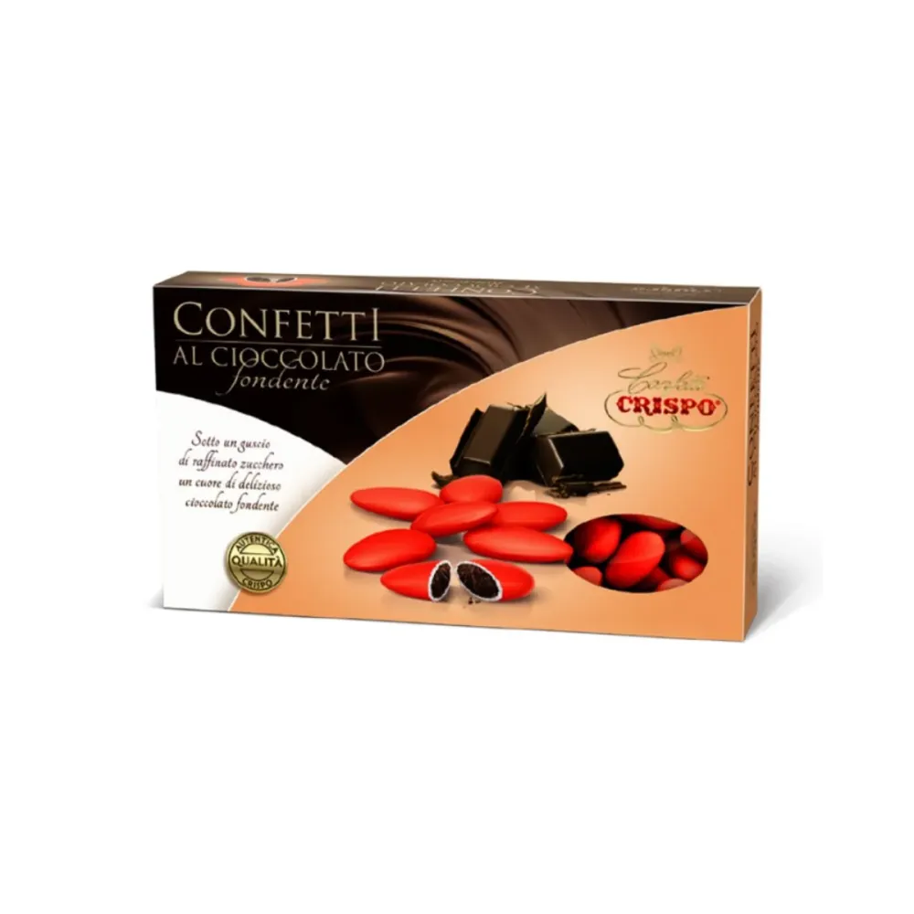 Confetti Crispo - Confetti al Cioccolato Fondente Rossi Economici - 1Kg