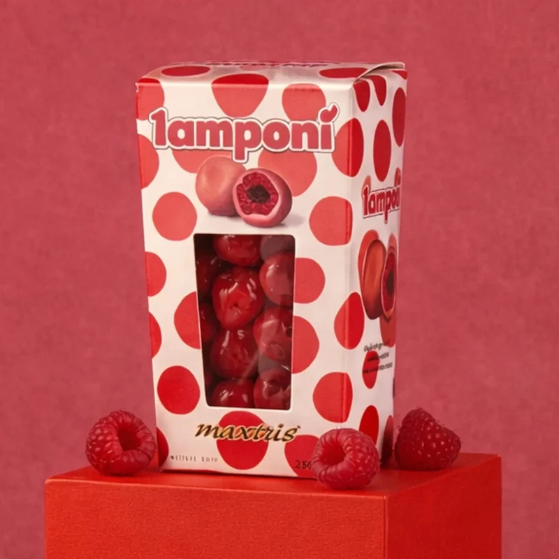Confetti Maxtris Lamponì Rossi Ricoperto di Cioccolato Bianco - 350g