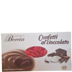 Confetti rossi di cioccolato fondente 1000g. Boccia