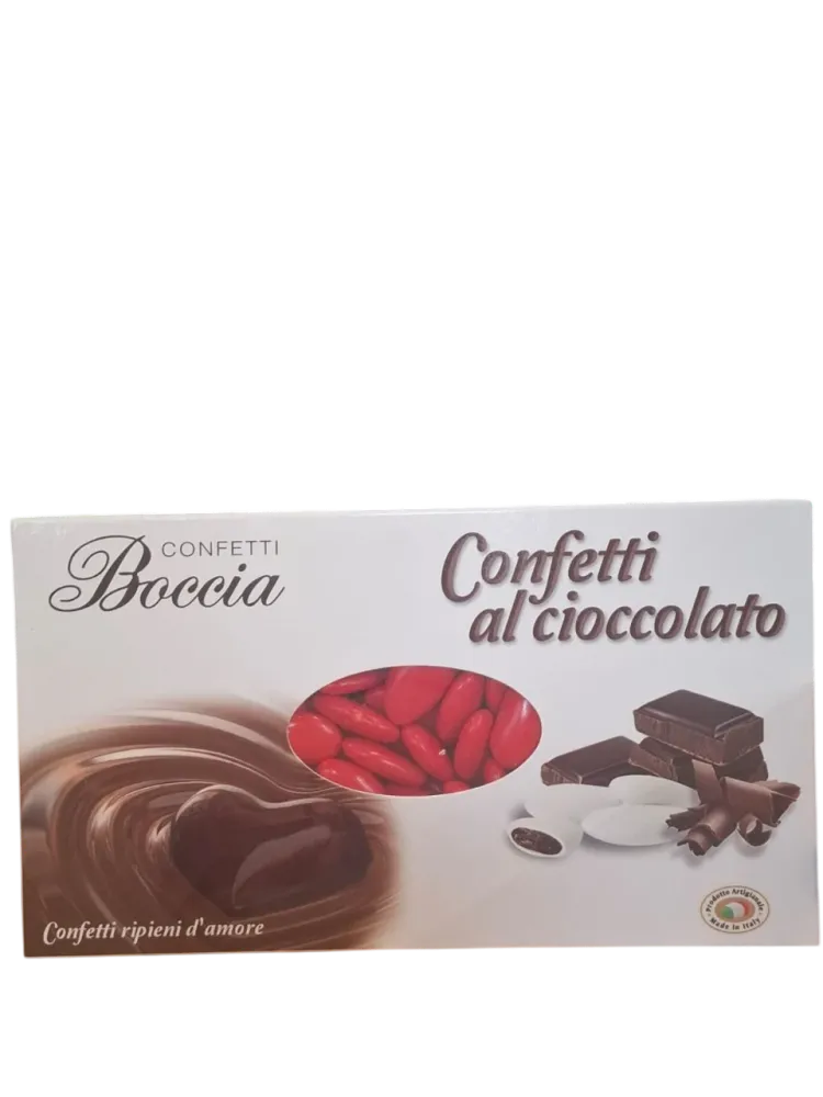 Confetti rossi di cioccolato fondente 1000g. Boccia