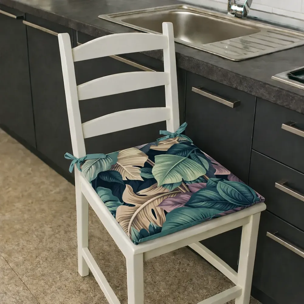 Confezione 6 Cuscini per Sedia GLAMOUR Marta Marzotto con laccetti 4 punti, imbottiti, fiori, copri sedia cucina coordinato