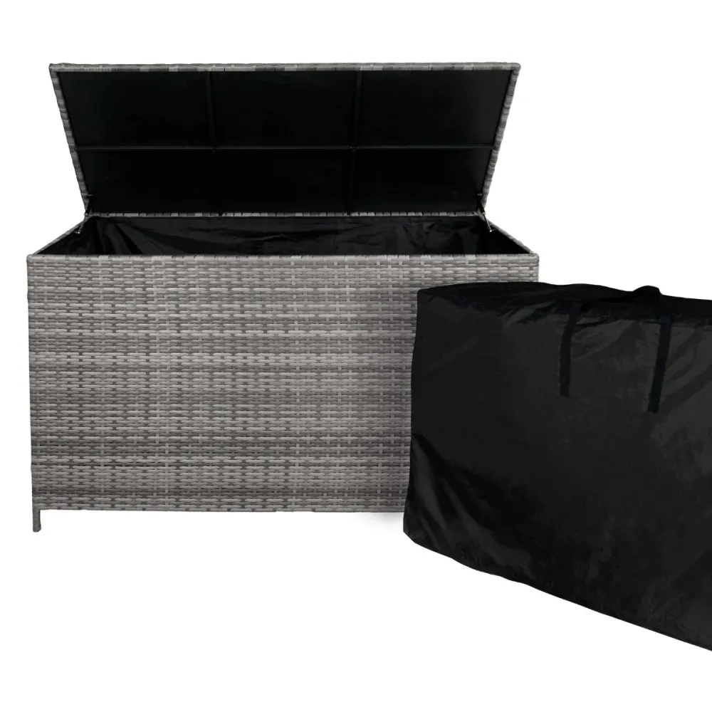 Contenitore per cuscini rattan – Grigio